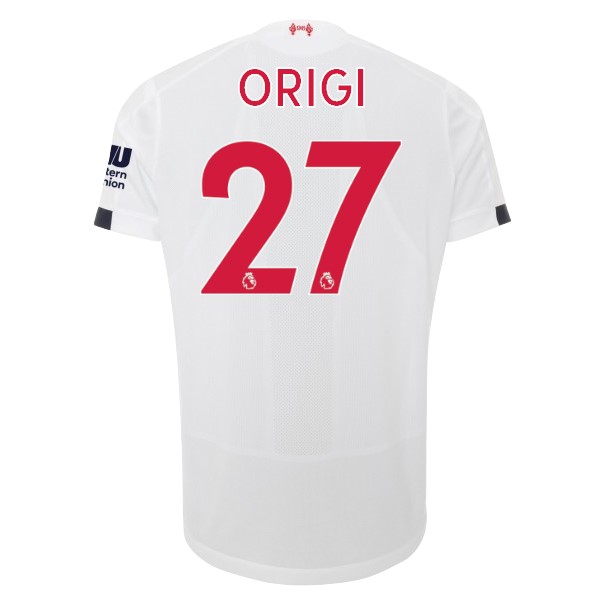 Camiseta Liverpool NO.27 Origi 2ª 2019 2020 Blanco